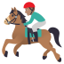 🏇🏽 horse racing: medium skin tone display on JoyPixels